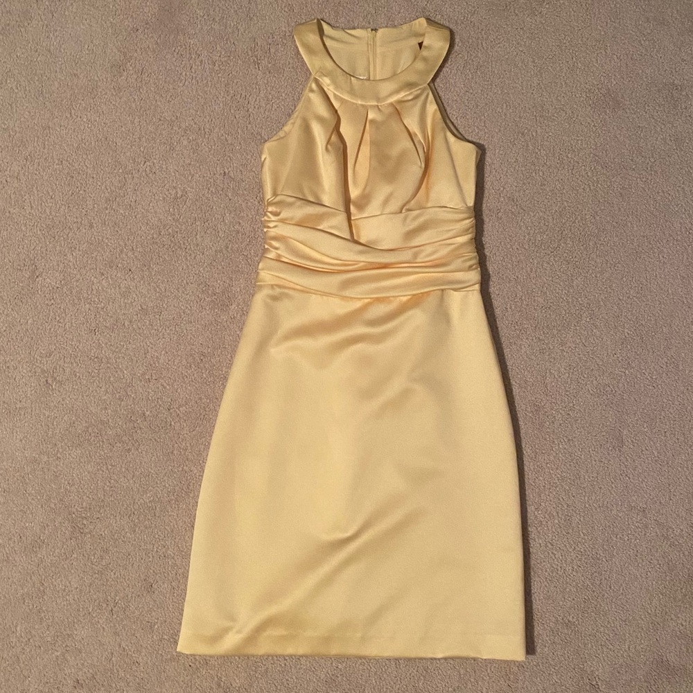 Yellow David’s Bridal Bridesmaid Dress - Size 2